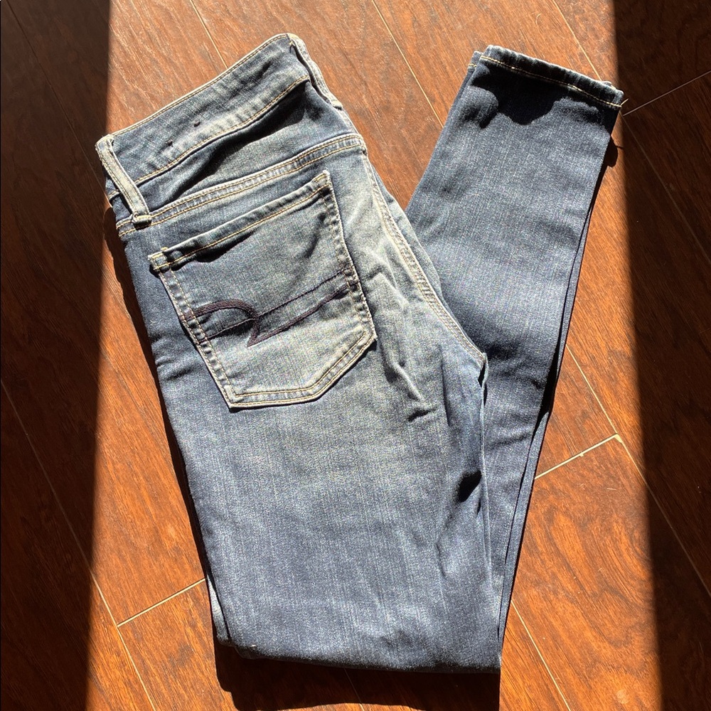 American Eagle Outfitters Women's Dark Blue Skinny Jeans